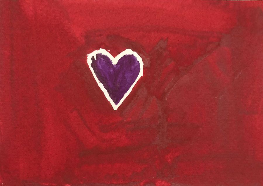 Art: Love Shines Through (red and purple heart)