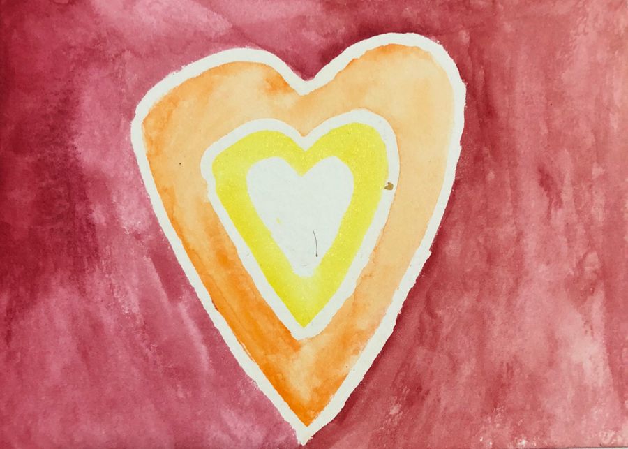 Art: Love Shines Through (three hearts)
